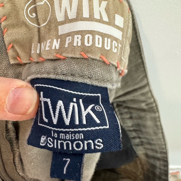 Simons stone gray linen Casual Tan mini Skirt y2k size 7 - Picture 7 of 7